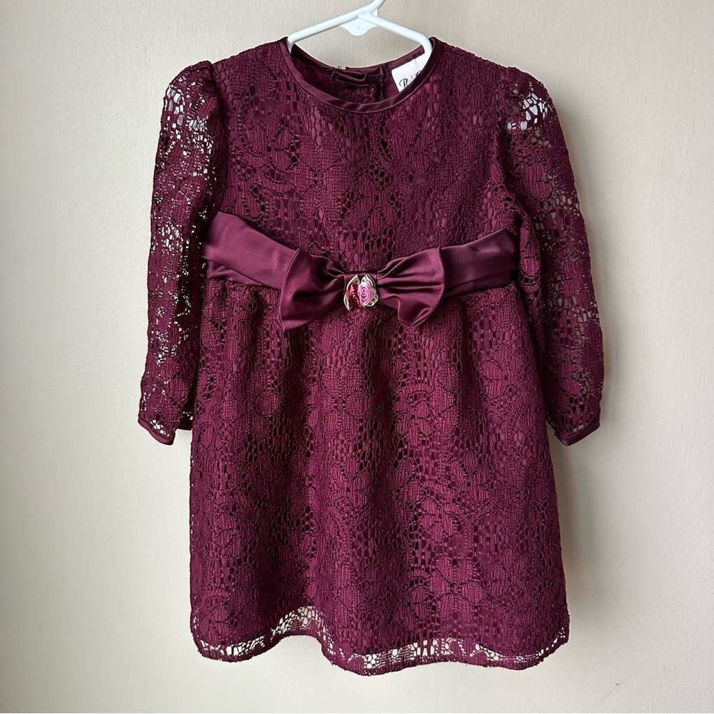 Rose Cottage burgundy floral lace dress special occasion